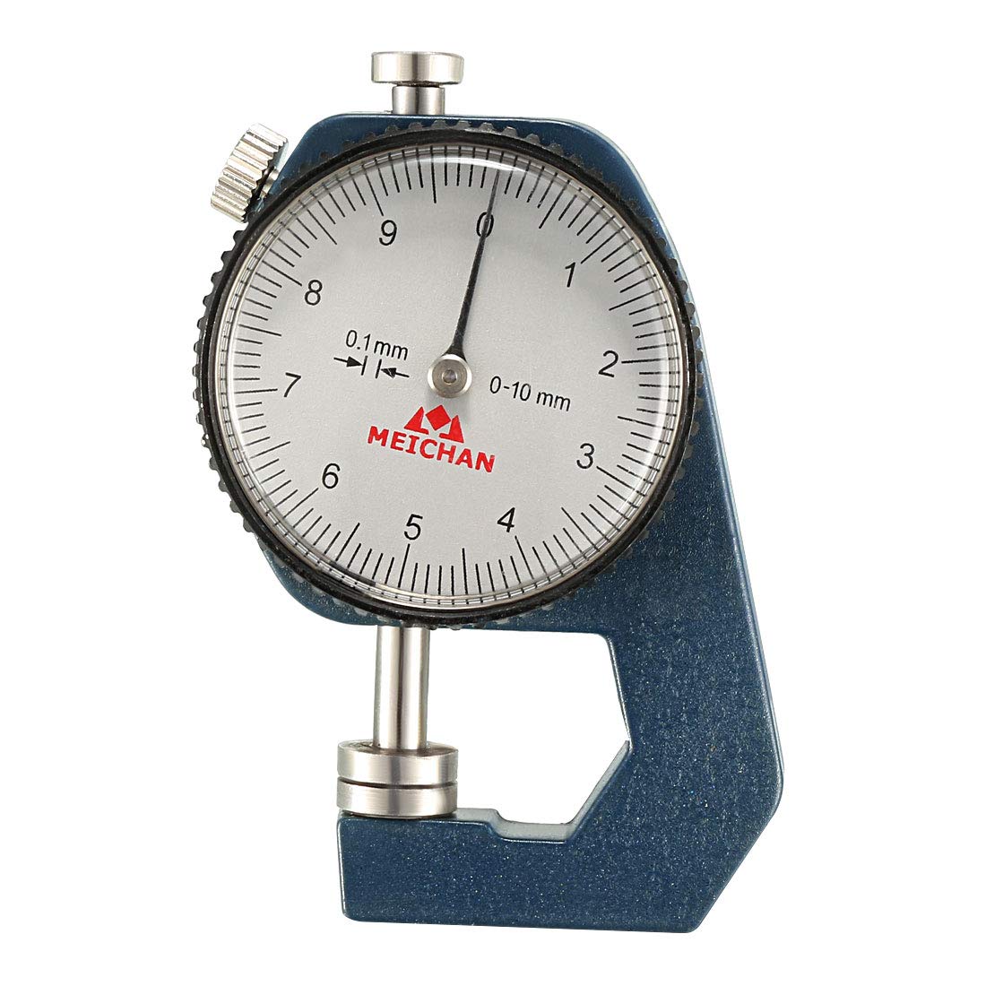 Dial Thickness Gauge 0-10mm x 0.1mm Graduation Flat Anvil Millimeter Reading Thickness Gage for Jewelry Leather Board Thin Items