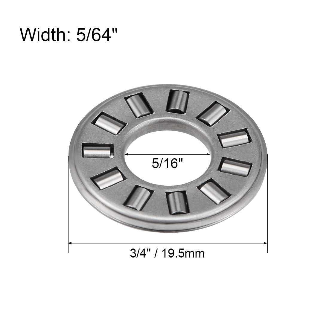 NTA411 روتيلات الإبر ذات الفتحة 1/4" والقطر 11/16" وعرض 5/64"، 5 قطع