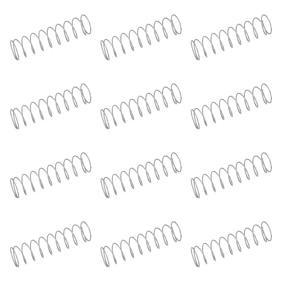 50Pcs 304 Stainless Steel Compression Springs, 0.7mm x 12mm x 45mm Small & Tiny Pen Spring for Home Repair & DIY, Workshop & Industrial Use, (Silver Tone)
