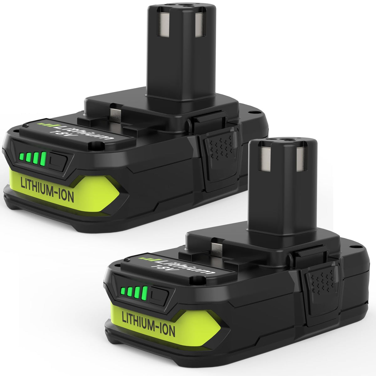2PACK 3.6Ah Lithium Battery Ersatz til Ryobi 18V Battery(Green-2P)