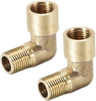 Brass Pipe Fitting 90 Degree Elbow 1/8 PT Male X 1/8 PT Female 2pcs