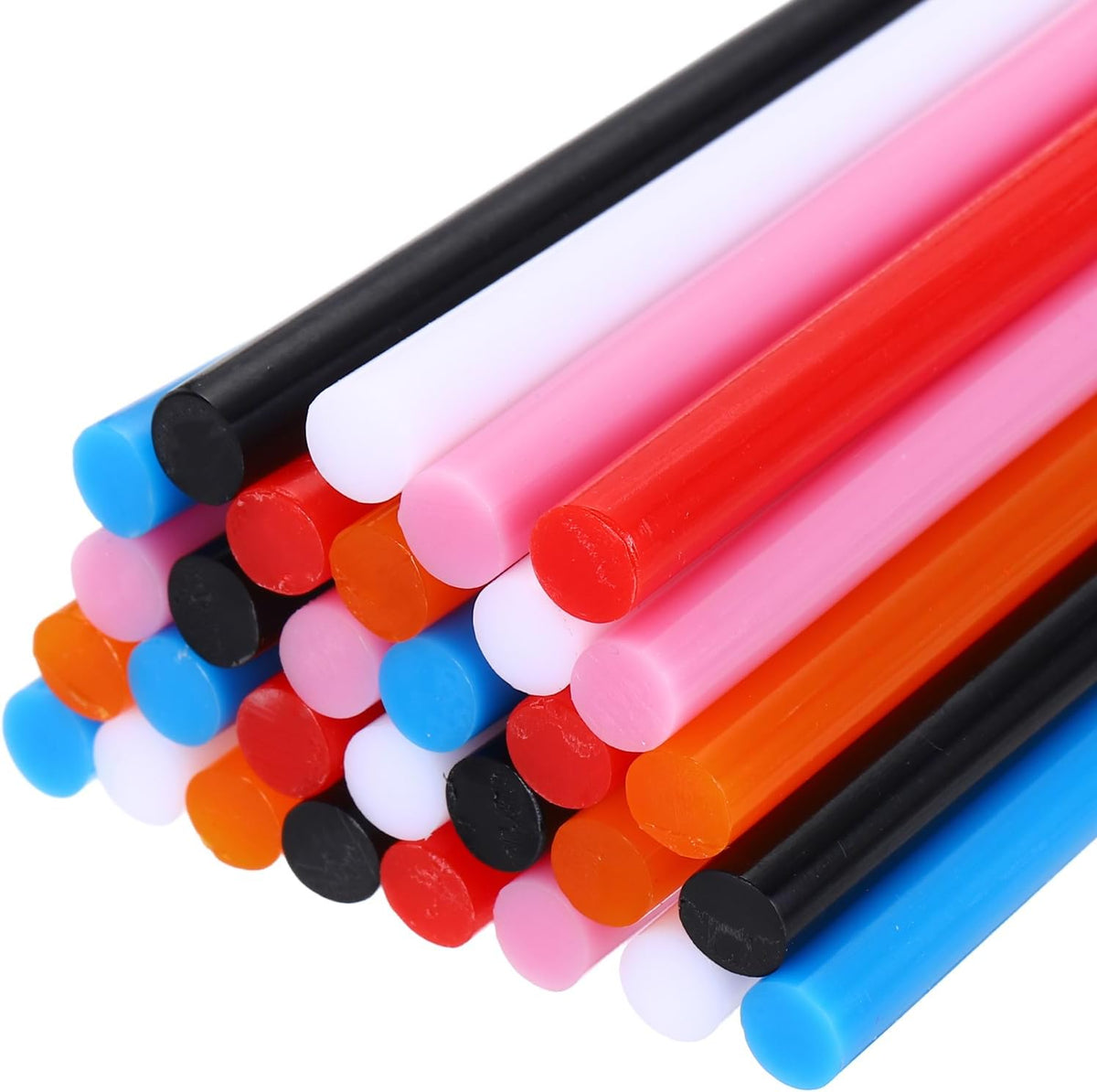30pcs Mini Hot Glue Sticks 8 inch x 0.27 inch High Sticky Small Glue Sticks, 6 Color