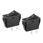 SPST Boat Rocker Switch Black Toggle Switch for Boat Marine 2pins ON/Off AC 250V/15A 125V/20A 2pcs