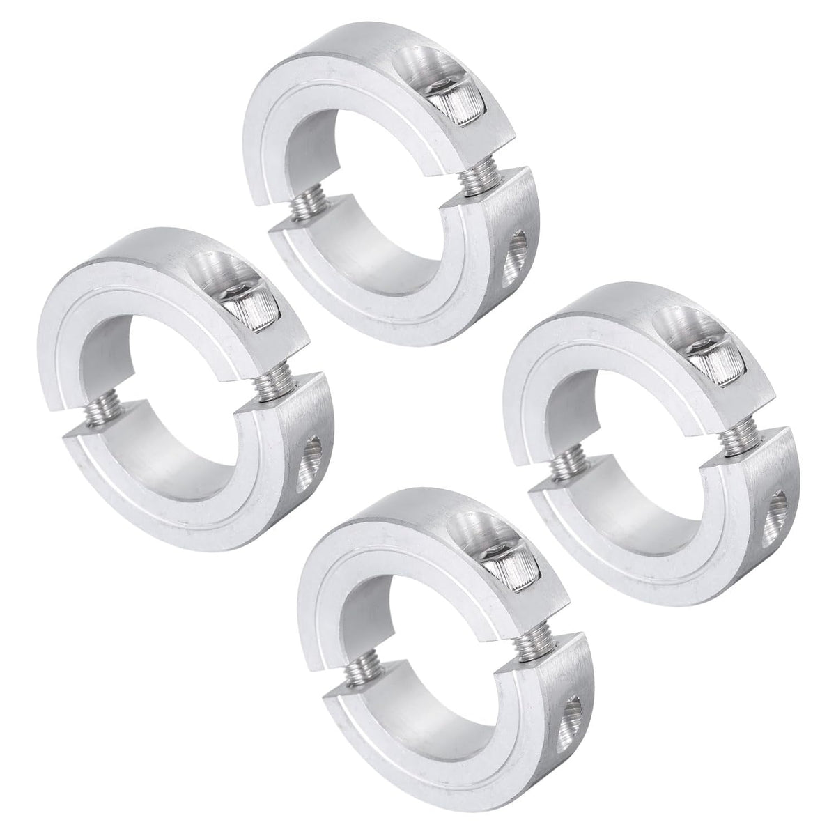 4pcs Double Split Clamp-On Shaft Collar for 1-1/8" Shaft, Two-Piece Clamping Collar, 1-7/8" OD, 1/2" Thickness, Aluminum Alloy Set Screw Split Collar Clamp
