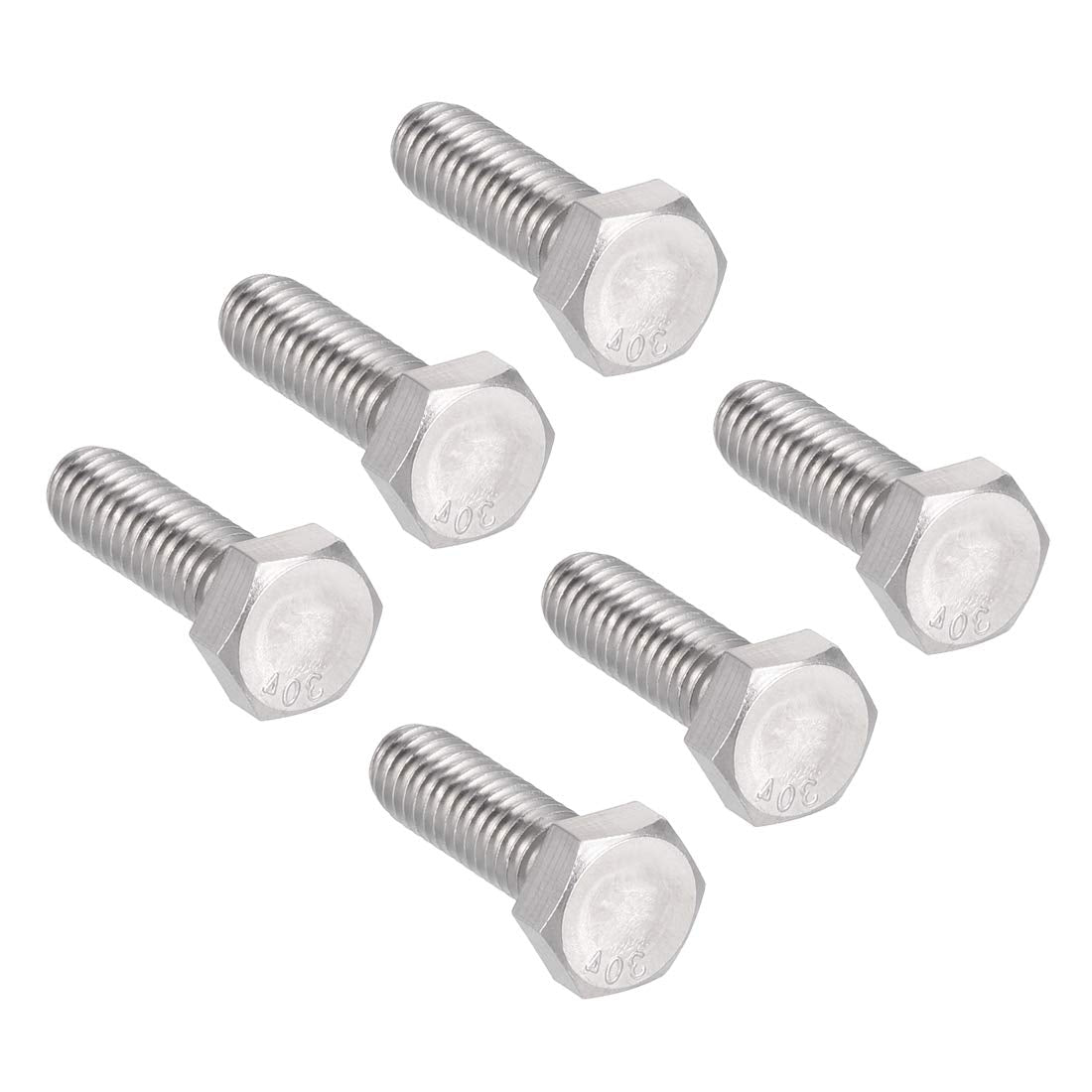 5/16-18x1 Hex Bolts 304 Stainless Steel Hexagon Screw Bolt 6pcs