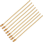 8pcs 2.4mm Dia Copper Beaded Connector Ball Key Chain Gold Tone 10cm Length