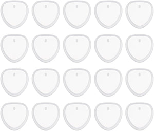 20 Pcs Heart Resin Keychain Moulds, Silicone Epoxy Mould Kit with Hole for Pendant Keychains Ornament Jewelry Art Crafts Making DIY Crafts, White