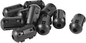 Plastic 5mm Diameter Cord Clip On Ferrite Core Noise Suppressor Filters 10pcs Black