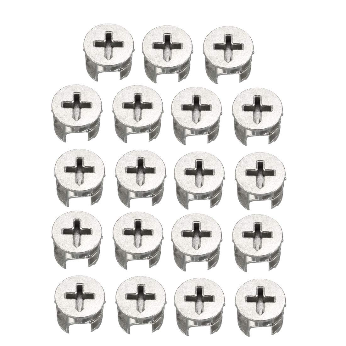 15 Pcs Furniture Cam Lock Nut Connectors Fittings 15x12mm for Cabinet Drawer Wardrobe Panel Connecting