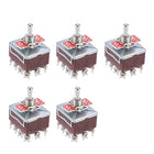 4PDT Lacthing Rocker Toggle Switch Heavy-Duty 10A 380V 15A 250V 12P ON/Off/ON Metal Bat 5pcs