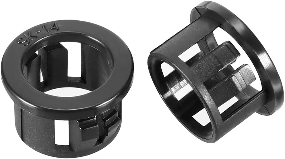 30pcs 14mm Mounted Dia Cable Hose Snap Bushing Grommet Protector Black