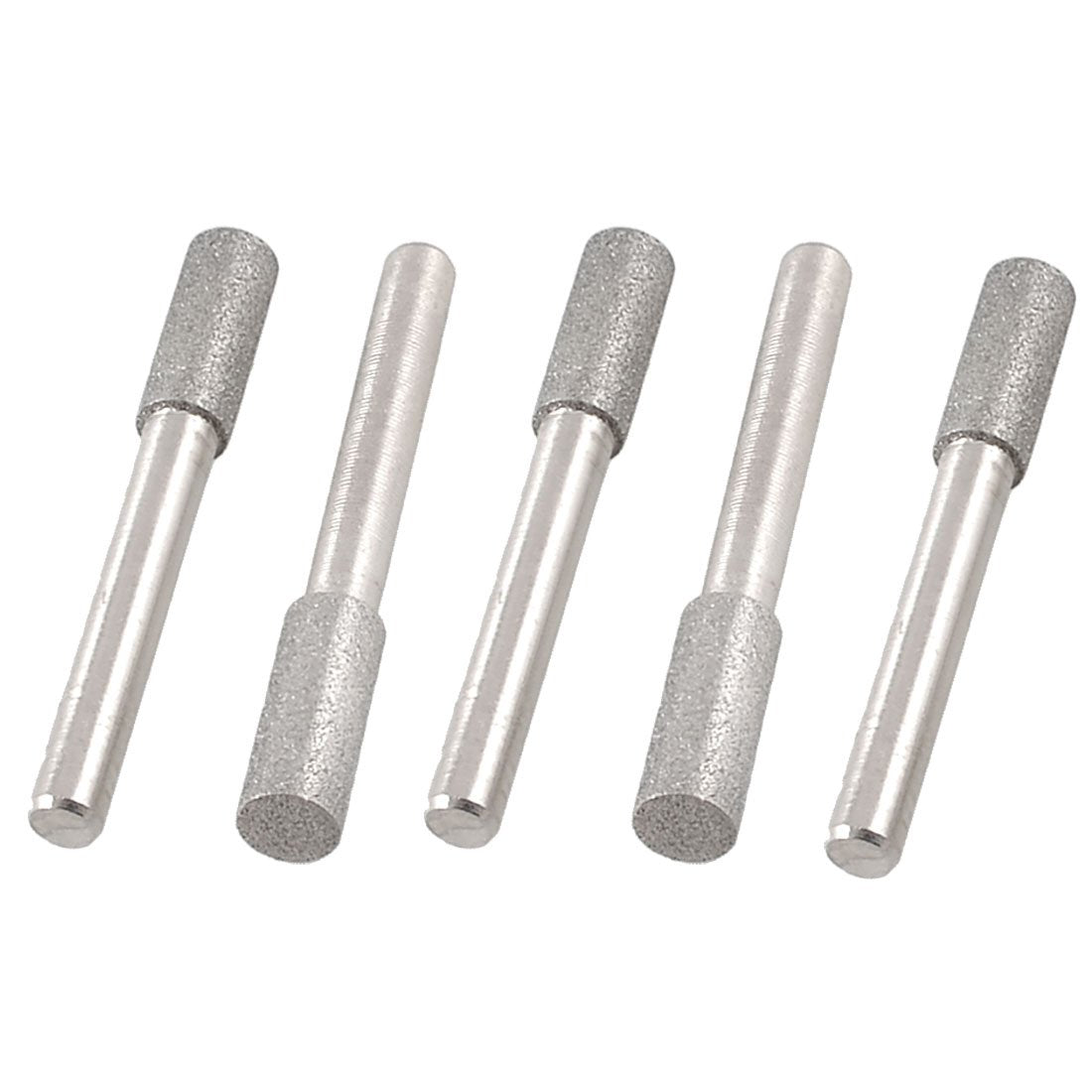 5 Pcs Cylindrical Head Shank Diamond Mounted Points File 8mmx20mmx6mm