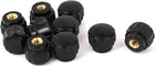 M4 Female Thread Metal Clamping Knurled Knob Black 10pcs