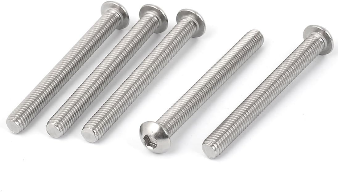 M8 x 75mm Stainless Steel Button Head Socket Cap Screw 5 Pcs