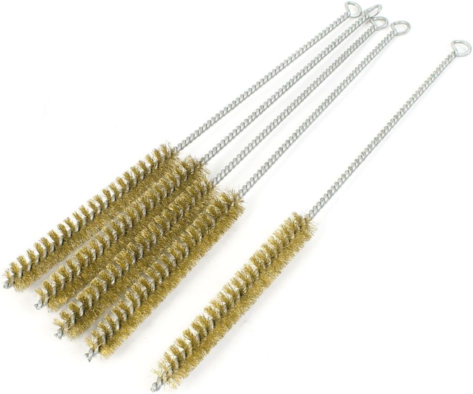 Brass Wire Tube Brush Cleaning Tool 15mm x 30cm 5 Pieces