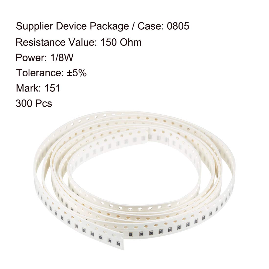 Dispositivi Montati a Sopra Superficie Rettificatore a Chip, 150 Ohm 1/8W 0805 Resistenze Fisse, Tolleranza 5% 300pezzi