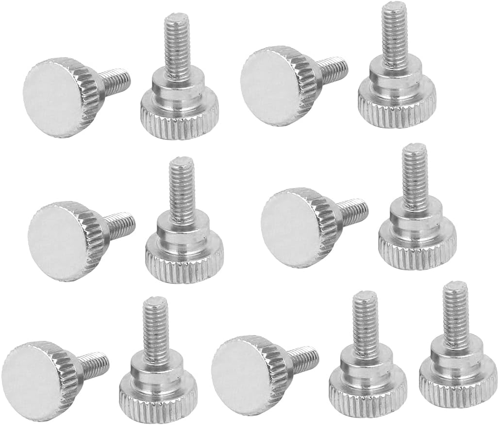 M4x10mm Flat Knurled Head Fully Threaded Thumb Screws Bolts Fastener 15pcs