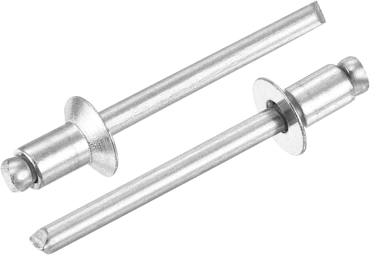 50Pcs 3/16" x 5/16" 304 Stainless Steel Countersunk Blind Rivet, Open-End Type Blind Rivets for DIY, Sheet Metal, Automotive Repairs, Furniture, Boat, and Duct Work (Silver)