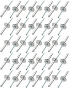 40 Pcs 5mm x 30mm Aluminum Open End Large Flange Blind Rivets