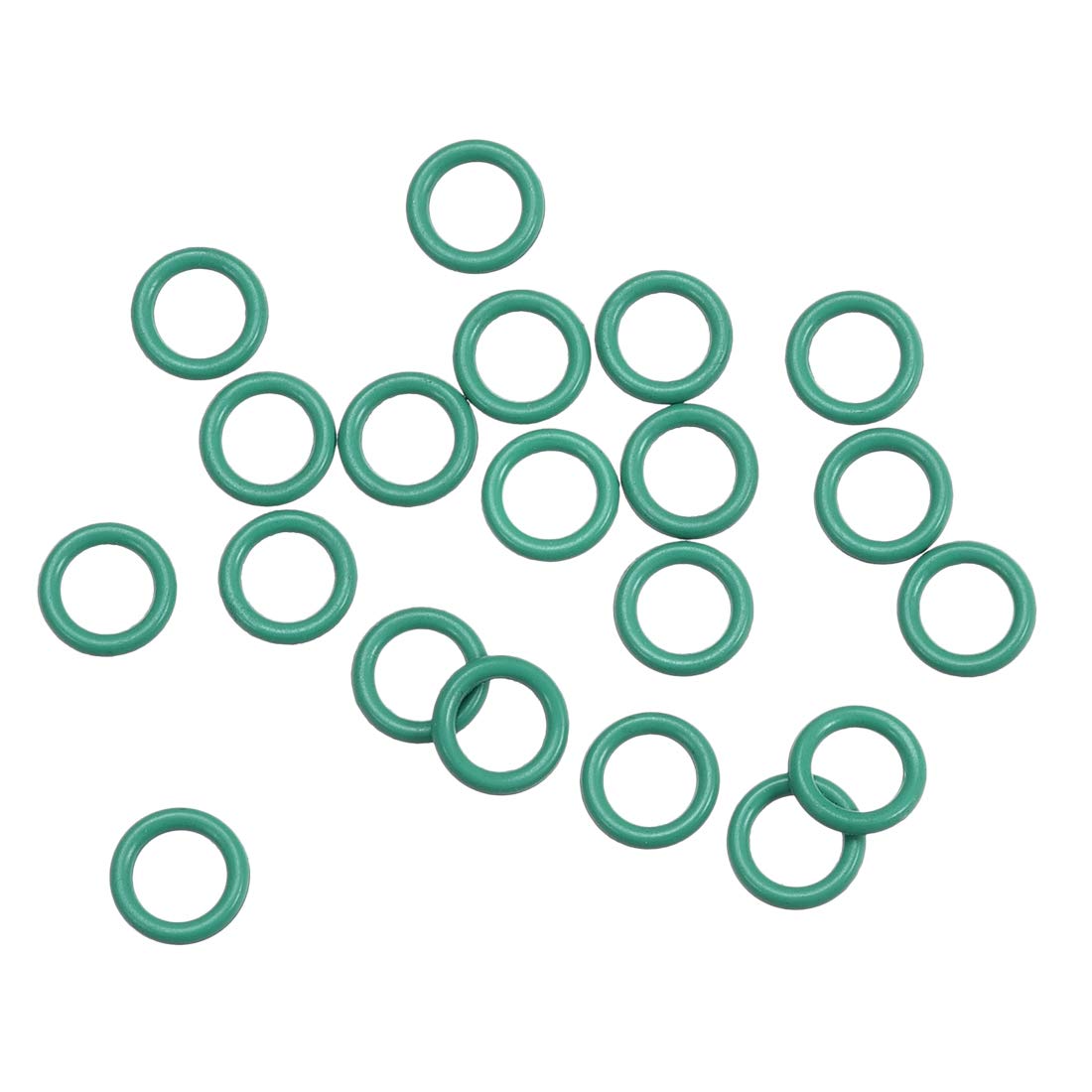 Fluorine Rubber O-Rings, 4.5mm OD 2.5mm ID 1mm Width FKM Seal Gasket for Machinery Plumbing, Green, Pack of 20