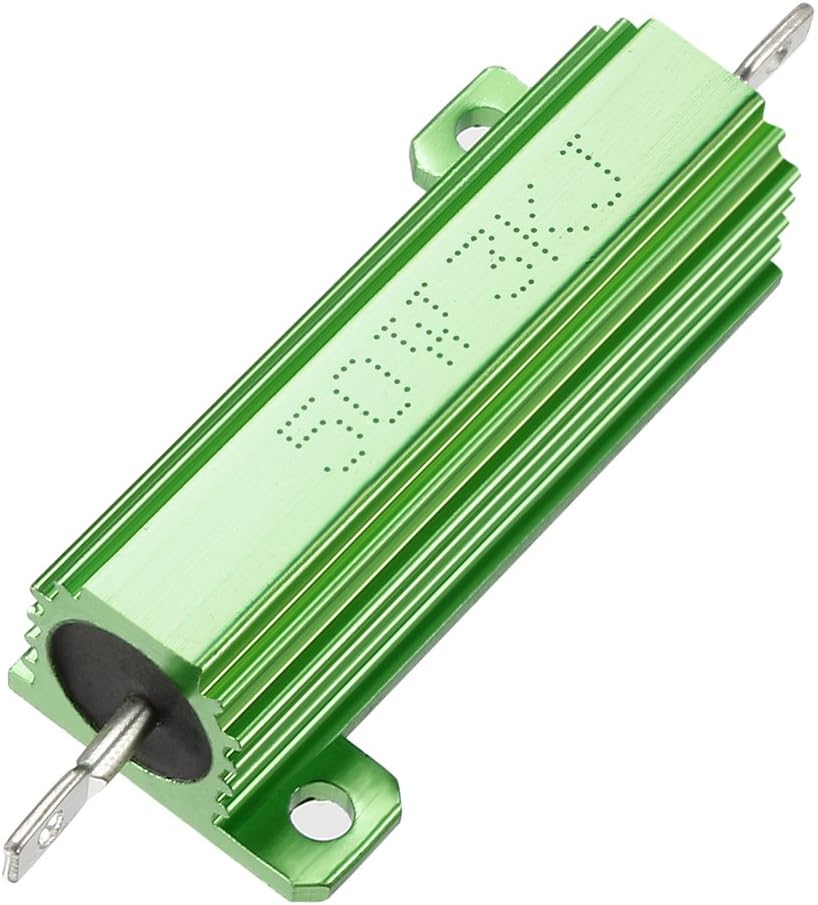 50W 3k Ohm 5% Aluminum Housing Resistor Screw Tap Chassis Mounted Aluminum Case Wirewound Resistor Load Resistors Green 1 pcs