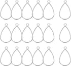 18 Pcs Open Bezel, Teardrop Resin Bezels Pendants Open Back Bezels Metal Hollow Frame Charm for DIY Resin Crafts Earrings Jewelry Making, Silver
