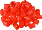 50pcs Rubber End Caps 15mm ID Vinyl Vinyl Round Tube Bolt Cap Cover Screw Thread Protectors Red
