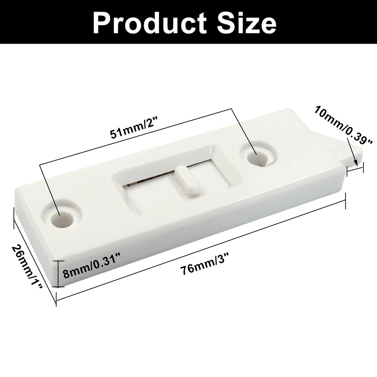 LinkMejor 4 Pcs Trancas de Janela de Inclinação com Trava, Carga de Mola 76mm (Branco)