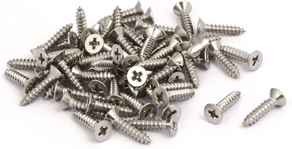 M2.9x13mm 316 Stainless Steel Flat Head Phillips Self Tapping Screw Bolt 60pcs
