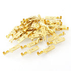 Gold Tone Male Spade Crimp Terminals 25 mm Long Wiring Connectors, 40 Pieces