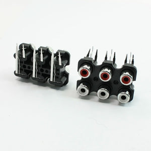 PCB Montaj AV Düzenli Çıkış 6 RCA Kadın Soket Siyah Kart 4x3.1x2.1cm 2 Adet