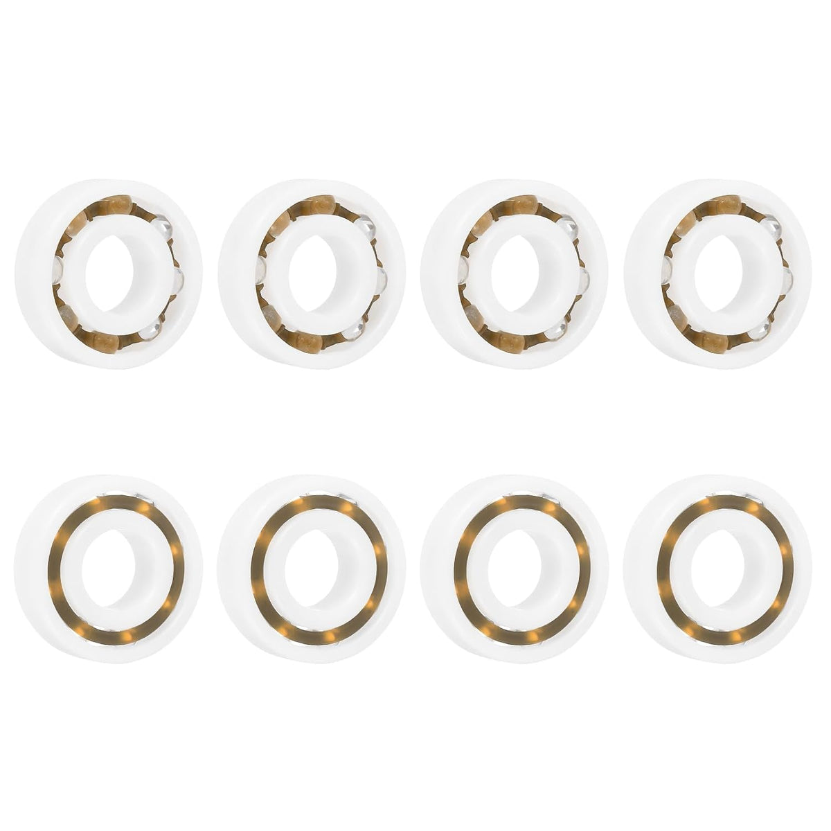 8Pcs 6202 POM Plastic Bearings, 15 x 35 x 11 mm Deep-Groove Ball Bearings, Glass Ball Nylon Cage