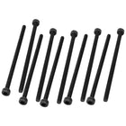 M3x60mm Fully Thread Hex Socket Head Knurled Cap Screw Bolt Black 10pcs