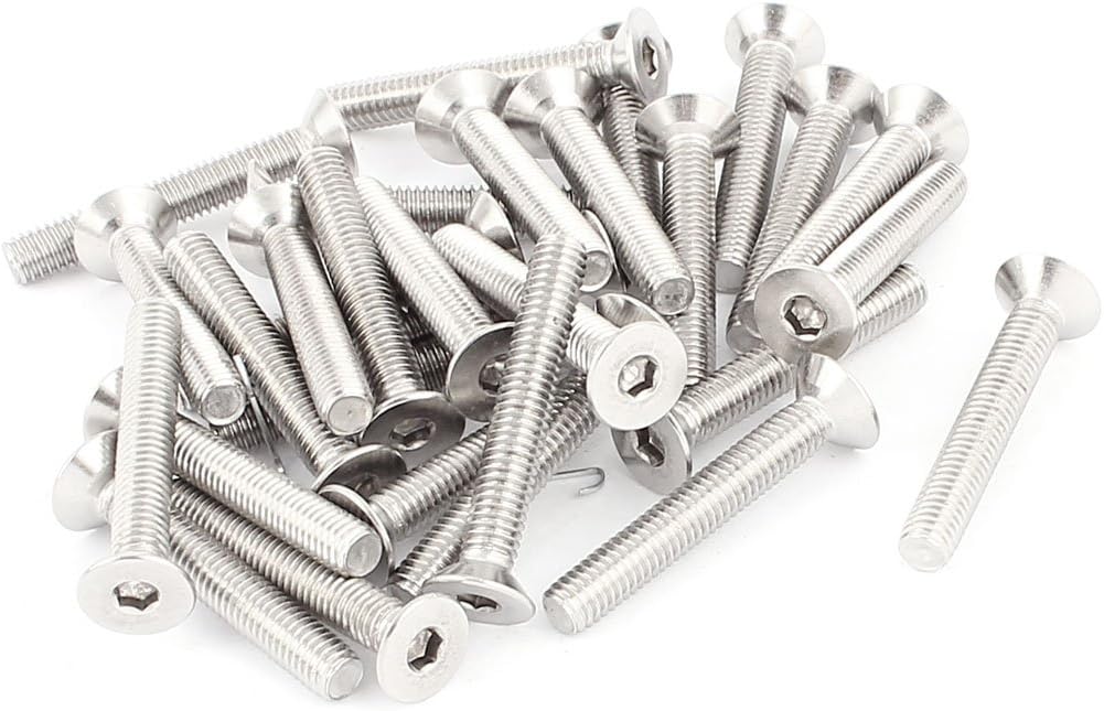 Metric M6 x 40mm Countersunk Flat Head Hex Socket Screw Bolt 30 Pcs