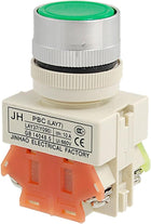 AC 660V 10A Green Sign Latching Push Button Switch 22mm 1 NO 1 NC 4 Terminal