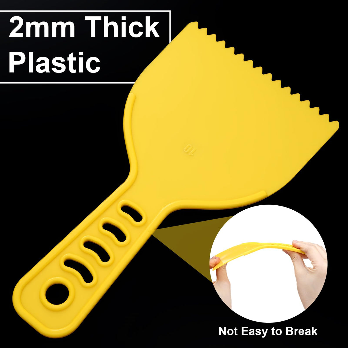 LinkMejor 3 Pcs Plastik Notcher Spade Sæt, Lim Spredere, 4", 3.1", 2.4"