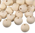 30Pcs 40mm Natural Wood Spacer Beads, 8mm Large Hole Unfinished Round Wooden Beads for DIY Crafting, Jewelry Making Bracelets