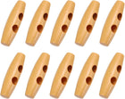 50Pcs Wood Toggle Buttons 30mm 2 Holes Olive Shape Sewing Horn Toggle Buttons for DIY Coat Clothes Accessories, Beige