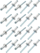 20 Pcs 6mm x 16mm Aluminum/Steel Open End Blind Rivets
