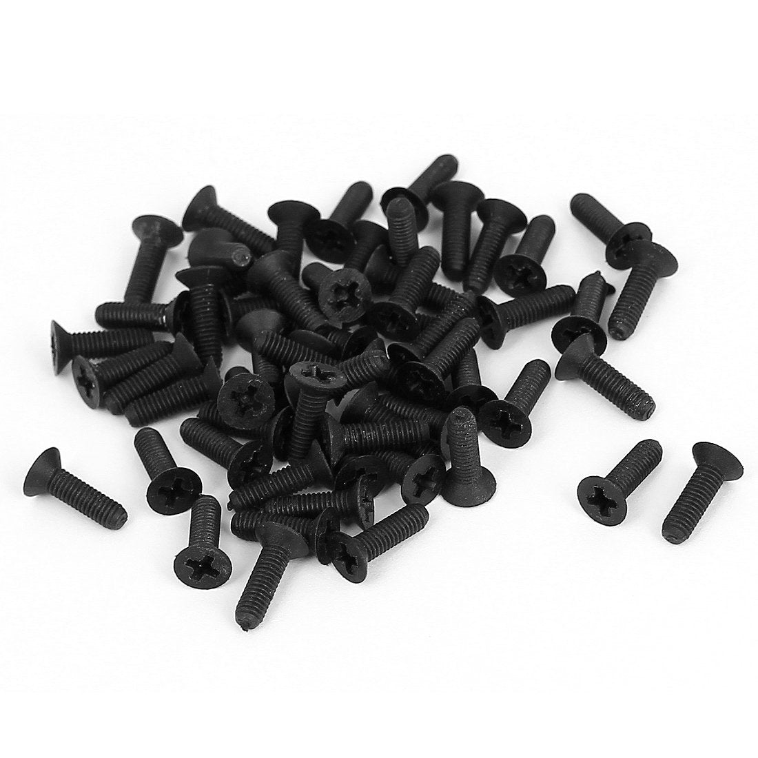 M3x10mm Phillips Nylon Countersunk Head Bolt Machine Screw Black 50Pcs