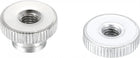 Knurled Thumb Nuts, M5 Round Knobs with Nickel Plating and Female Threaded Thin Type, Blue Zinc Plating, 20 in 1Set