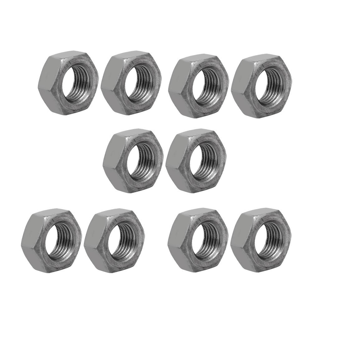 10pcs M14 x 1.5mm Pitch Metric Fine Thread Carbon Steel Left Hand Hex Nuts