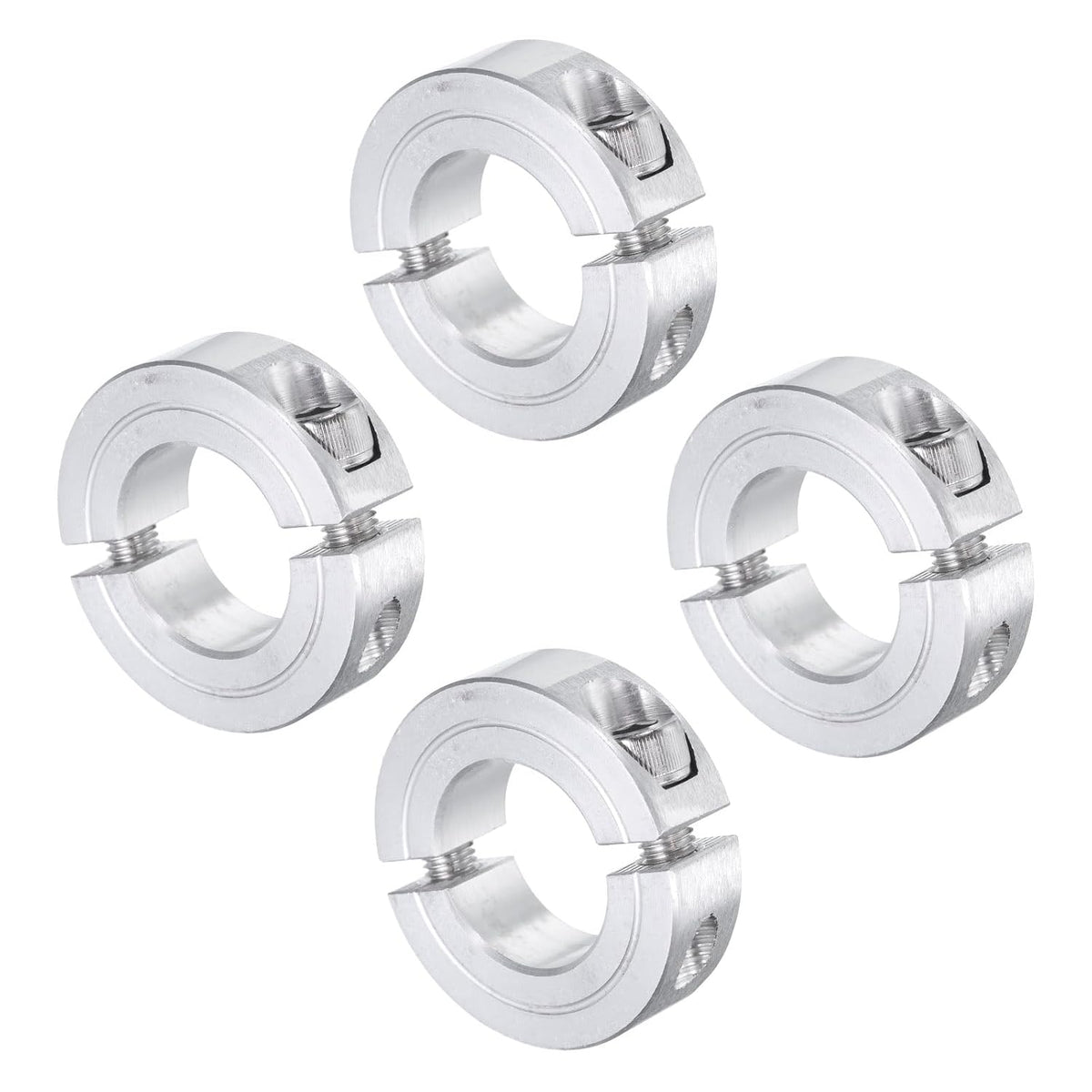 4pcs Double Split Clamp-On Shaft Collar for 7/8" Shaft, Two-Piece Clamping Collar, 1-5/8" OD, 1/2" Thickness, Aluminum Alloy Set Screw Split Collar Clamp