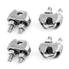 4pcs Stainless Steel Cable Clip Saddle Clamp for 5/32" 4mm Wire Ropes
