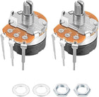 WH138 Potentiometer with Switch B10K Ohm Variable Resistors Single Turn Rotary Carbon Film Taper 2pcs