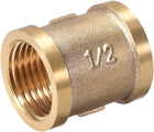 Brass Cast Pipe Fittings Coupling 1/2 X 1/2 G Female Thread Gold Tone
