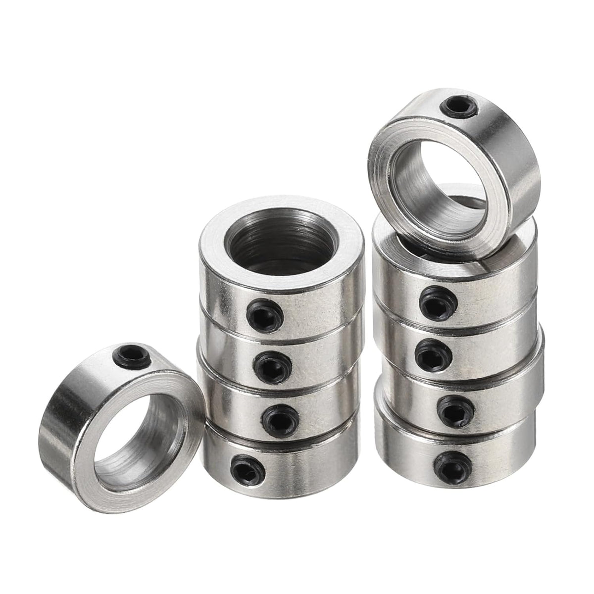10pcs 8mm Shaft Lock Collar T8 Lead Screw Lock Ring, Stainless Steel Set Screw Collars