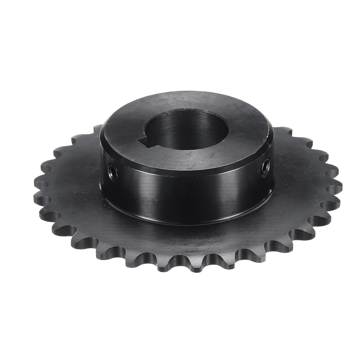 #35 Chain Roller Sprocket B Type, 1" Bore 30 Tooth Single Strand Chain Sprocket, Carbon Steel, Keyway with Set Screws