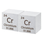 2 Pcs Chromium Cube, 1 Inch High Density Metal Element Cube Metal Density Cube for Chemical Elements Collection Science Education Experiment Application, Silver