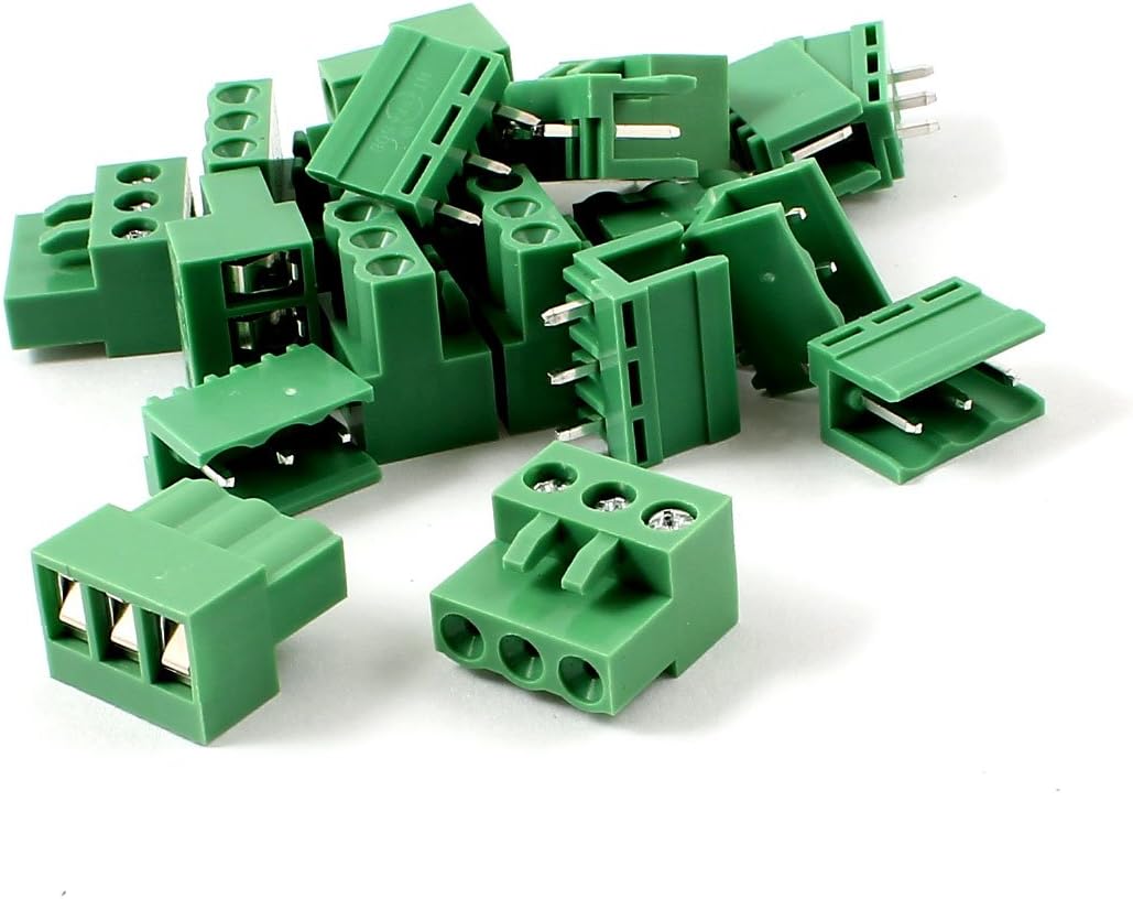10 Pairs AC 300V 10A 5.08mm Pitch 3P Screw Pluggable Terminal Block